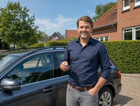 Verkäufer aus Düsseldorf mit dem verkauften Fahrzeug